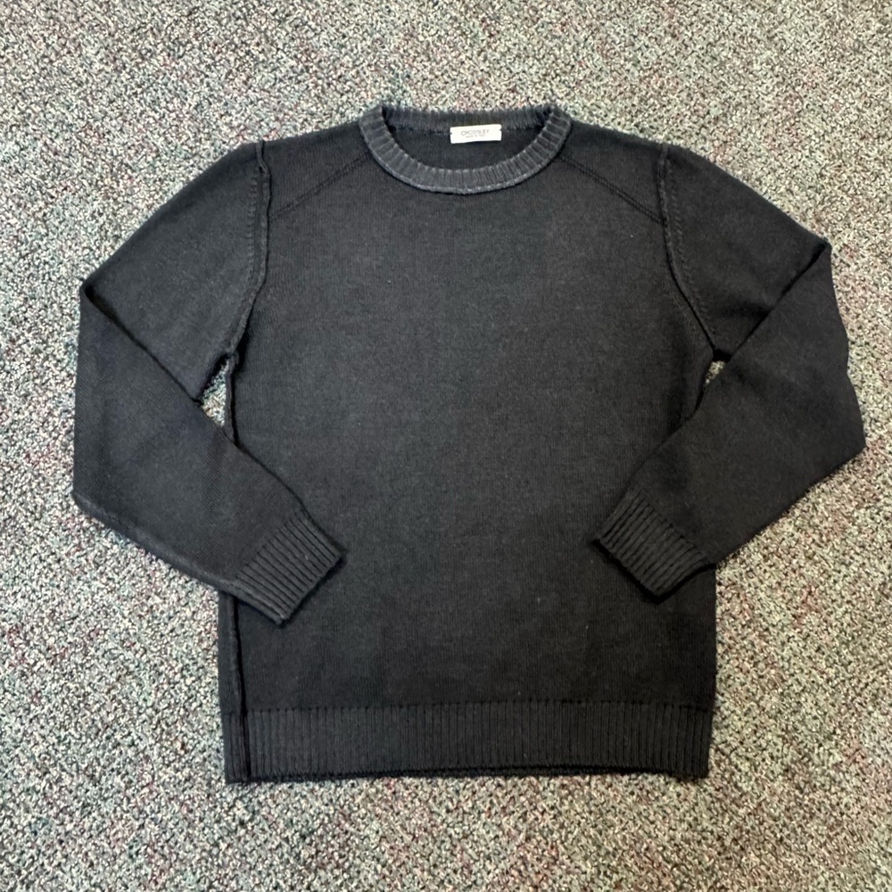 Crosley Men's Virgin Wool Charcoal Gray Crewneck Sweater Size M